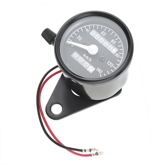 Compteur de vitesse kilométrique modifié rétro pour moto, compteur kilométrique (noir)