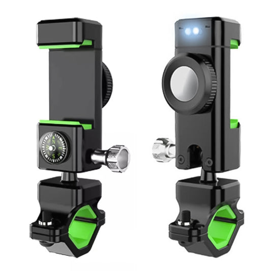 Support de téléphone portable antivol et anti-éjection pour vélo/moto avec lumière, avec lumière (noir), avec lumière (vert)