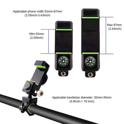 Bicycle / Motorcycle Anti-theft Anti-take Off Mobile Phone Holder with Light, with Light (Black), with Light (Green)