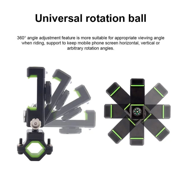 Bicycle / Motorcycle Anti-theft Anti-take Off Mobile Phone Holder without Light, without Light (Black), without Light (Green)