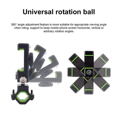 Bicycle / Motorcycle Anti-theft Anti-take Off Mobile Phone Holder without Light, without Light (Black), without Light (Green)