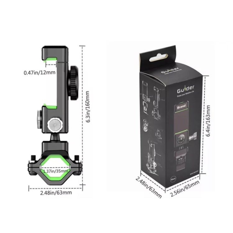 Bicycle / Motorcycle Anti-theft Anti-take Off Mobile Phone Holder without Light, without Light (Black), without Light (Green)