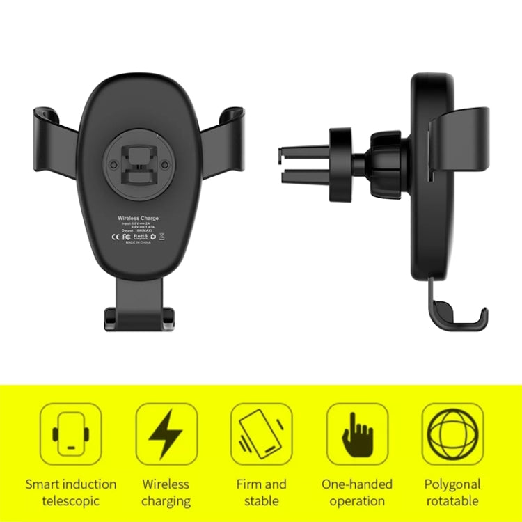 Car Wireless Charger Multifunctional Mobile Phone Wireless Charger Stand, Multifunctional Black