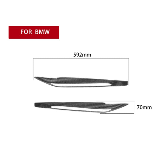 قطعتان / طقم ملصقات تزيينية من ألياف الكربون لمصابيح السيارة، مناسبة لسيارات BMW X5 / F15 موديلات 2014-2018، إصدار لاصق، لسيارات BMW X5 / F15 موديلات 2014-2018