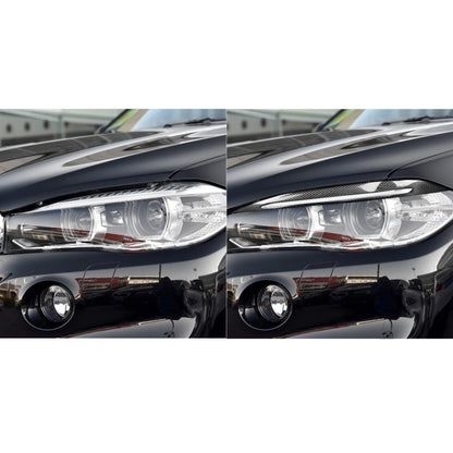 2 PCS / Set Carbon Fiber Car Lamp Eyebrow Decorative Sticker for BMW X5 / F15 2014-2018, Drop Glue Version, For BMW X5 / F15 2014-2018