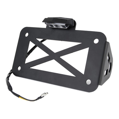 Motorcycle American Cruise Retro License Plate Holder with Light, License Plate Holder