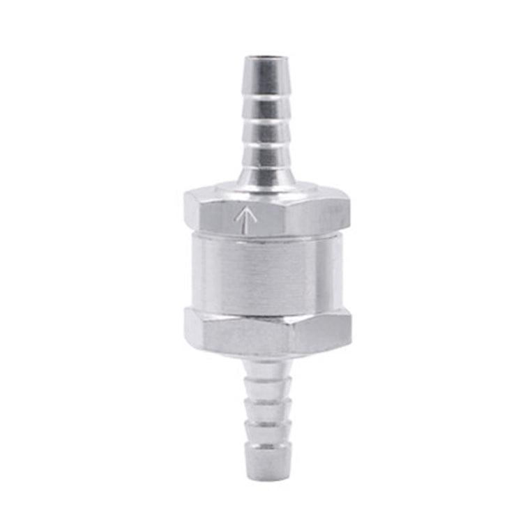 Car 6mm Aluminium Alloy Fuel Petrol One Way Non Return Check Valve, 6mm Silver