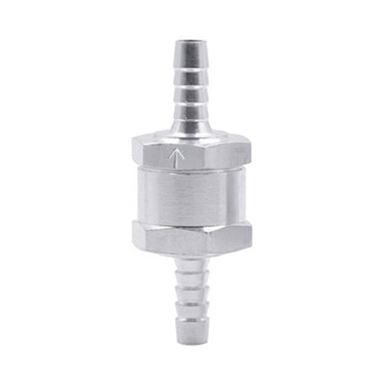 Car 6mm Aluminium Alloy Fuel Petrol One Way Non Return Check Valve, 6mm Silver
