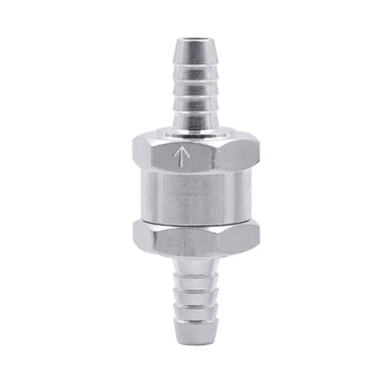 Car 8mm Aluminium Alloy Fuel Petrol One Way Non Return Check Valve, 8mm Silver