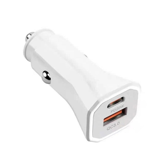 Chargeur rapide carré de voiture 2 en 1 PD + QC3.0, allume-cigare de voiture, chargeur carré de voiture
