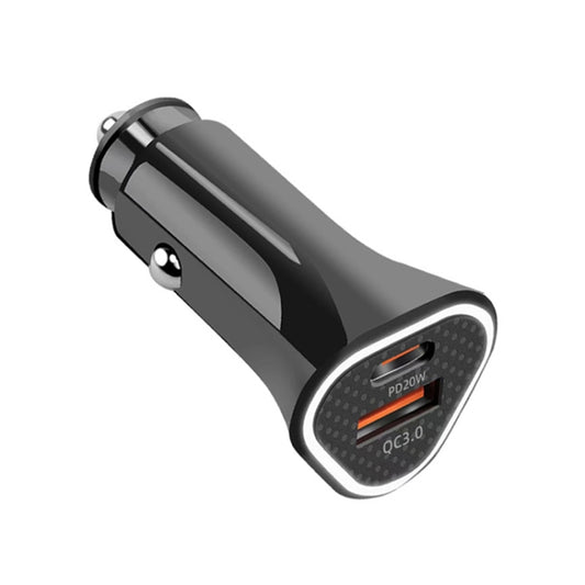 Chargeur rapide de voiture 2 en 1 triangle PD + QC3.0 allume-cigare de voiture, chargeur de voiture triangle