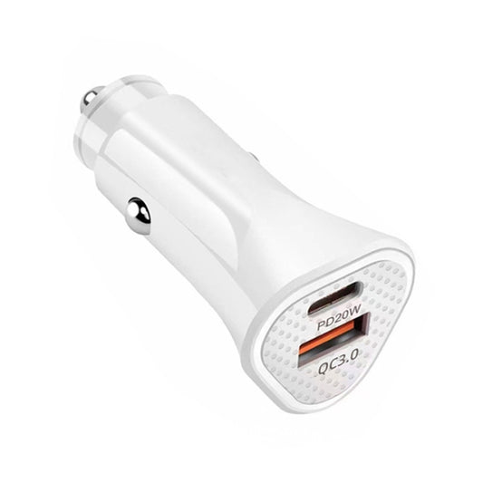 Chargeur rapide de voiture 2 en 1 triangle PD + QC3.0 allume-cigare de voiture, chargeur de voiture triangle
