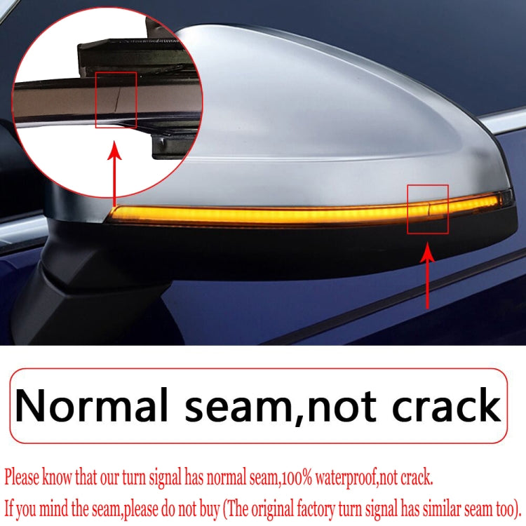 1 Pair For Volkswagen Golf 6 MK6 Car Dynamic LED Turn Signal Light Rearview Mirror Flasher Water Blinker, without Hole, For Volkswagen Golf 6 MK6, without Hole