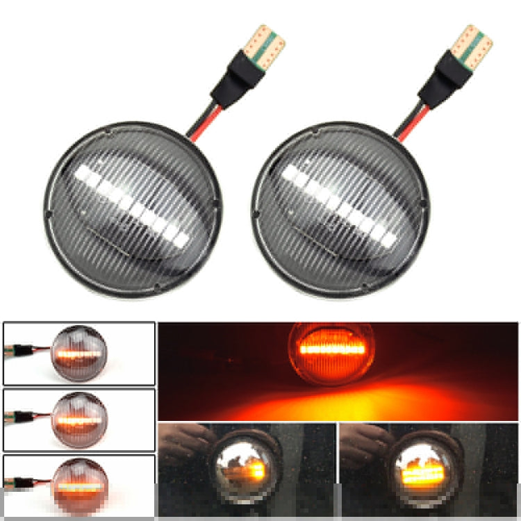 2pcs For Land Rover Range Rover L322 2002-2012 Car Dynamic LED Fender Side Light, For Land Rover Range Rover L322 2002-2012, For Land Rover Range Rover L322 2002-2012 (Transparent Black)