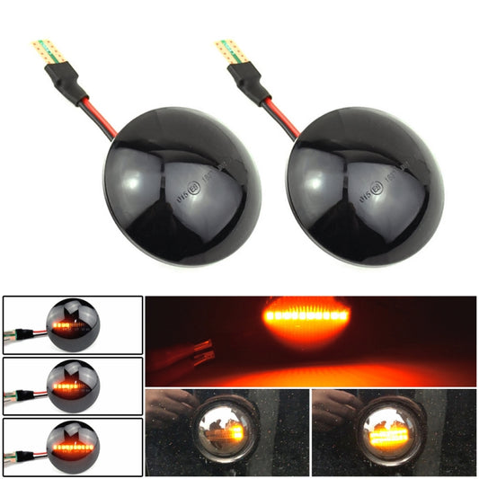 2pcs For Land Rover Range Rover L322 2002-2012 Car Dynamic LED Fender Side Light, For Land Rover Range Rover L322 2002-2012 (Transparent Black)