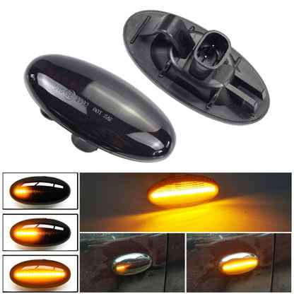 2pcs For Mazda 2 DY 2003-2007 Car Dynamic LED Fender Side Light, For Mazda 2 DY 2003-2007 (Transparent Black)