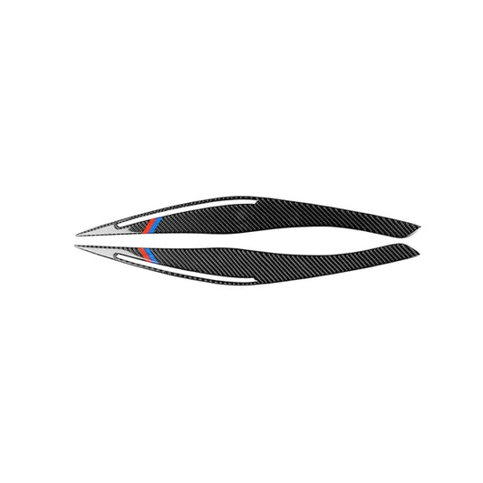 1 Pair Carbon Fiber Car Lamp Eyebrow Decorative Sticker for BMW E90 / 318i / 320i / 325i 2009-2012, Lamp Eyebrow(Three Color), Lamp Eyebrow