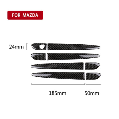 One Set Car Carbon Fiber Outside Door Handle without Smart Hole Decorative Sticker for Mazda CX-5 2017-2018, Right Drive, Outside Door Handle without Smart Hole, Right Drive