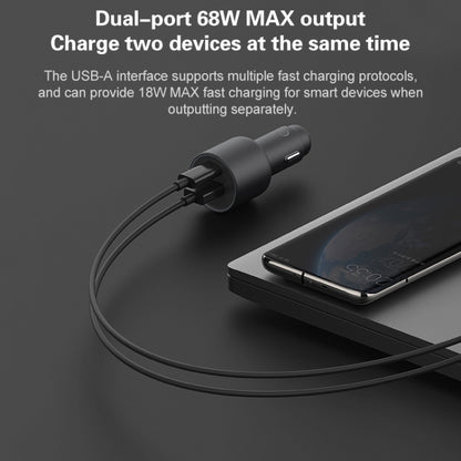 Original Xiaomi CC07ZM 100W Dual Ports USB + USB-C / Type-C Car Charger Fast Charging Version 1A1C, 100W