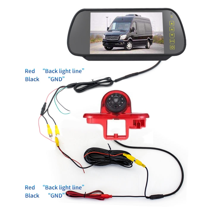PZ464 Car Waterproof Brake Light View Camera + 7 inch Rearview Monitor for Renault / Vauxhall, PZ464 + 7 inch Rearview Monitor