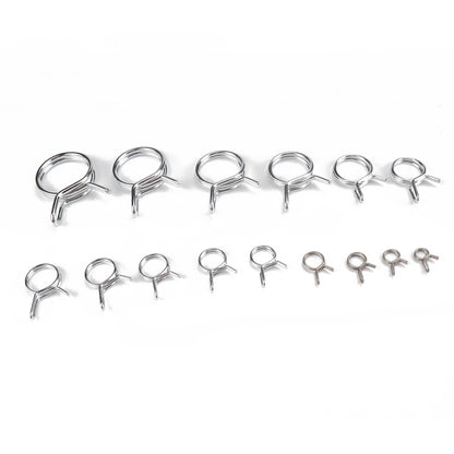 180 PCS Double Wire Spring Tube Clamp Water Pipe Clamps, Size: 5-24mm