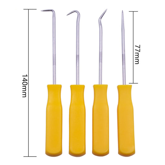 Ensemble de 4 extracteurs de joint torique et de crochet, extracteur de joint d'huile, outil manuel d'artisanat, ensemble d'outils d'extraction de voiture, extracteur de joint d'huile (jaune), extracteur de joint d'huile (bleu)