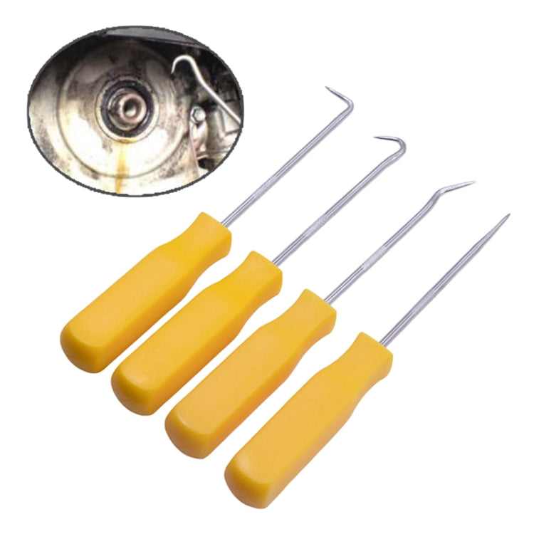 Ensemble de 4 extracteurs de joint torique et de crochet, extracteur de joint d'huile, outil manuel d'artisanat, ensemble d'outils d'extraction de voiture, extracteur de joint d'huile (jaune), extracteur de joint d'huile (bleu)