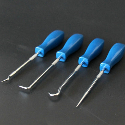 Ensemble de 4 extracteurs de joint torique et de crochet, extracteur de joint d'huile, outil manuel d'artisanat, ensemble d'outils d'extraction de voiture, extracteur de joint d'huile (jaune), extracteur de joint d'huile (bleu)