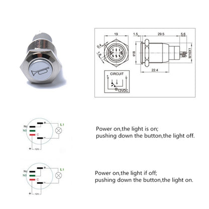 Momentary Reset Switch Push Button 16mm 12V for Car Motorcycle Horn Speaker, Horn Speaker