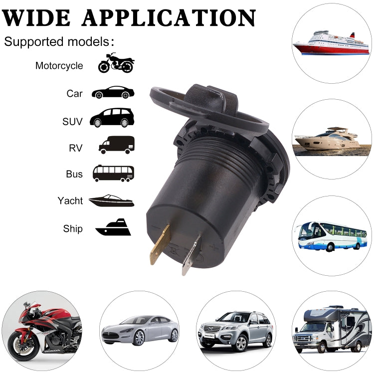 Universal Car Dual Port USB Charger Power Outlet Adapter 3.1A 5V IP66 with LED Digital Voltmeter + 60cm Cable, 3.1A Voltmeter + 60cm Cable(Red Light), 3.1A Voltmeter + 60cm Cable(Blue Light), 3.1A Voltmeter + 60cm Cable(Green Light)