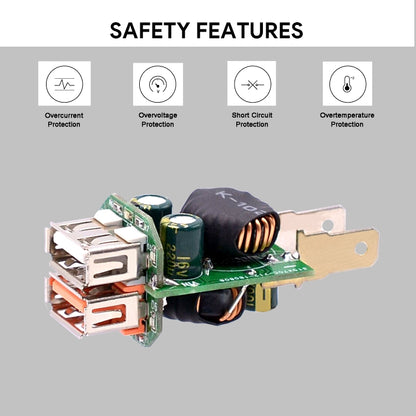 Universal Car QC3.0 Dual Port USB Charger Power Outlet Adapter 5V 2.4A IP66 with 60cm Cable, 2.4A + 60cm Cable (Orange Light), 2.4A + 60cm Cable (Red Light), 2.4A + 60cm Cable (White Light)