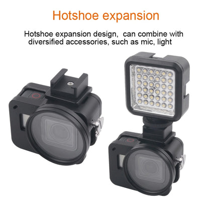 Housing Shell CNC Aluminum Alloy Protective Cage with Insurance Frame & 52mm UV Lens for GoPro HERO7 Black /6 /5, 52mm UV Black, 52mm UV Blue, 52mm UV Red