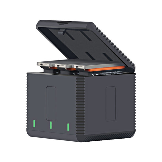 Caja de carga triple para baterías RUIGPRO USB con indicador LED para DJI OSMO Action 1, caja de carga