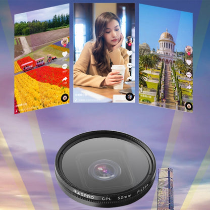 RUIGPRO for GoPro HERO 7/6 /5 Professional 52mm 10X Close-up Lens Filter with Filter Adapter Ring & Lens Cap, 10X Close-up Lens