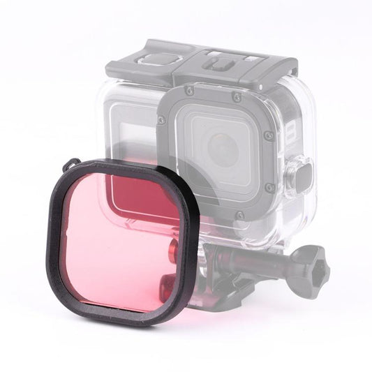 Filtre d'objectif de plongée carré pour boîtier étanche original GoPro HERO8 Black, violet, rouge, rose