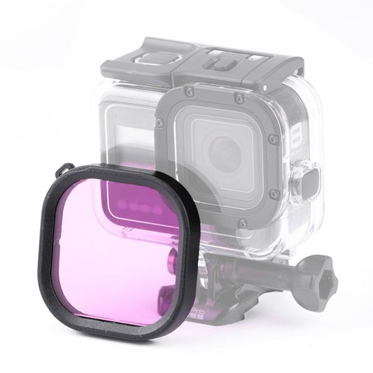 Square Housing Diving Color Lens Filter for GoPro HERO8 Black Original Waterproof Housing, Purple, Red, Pink