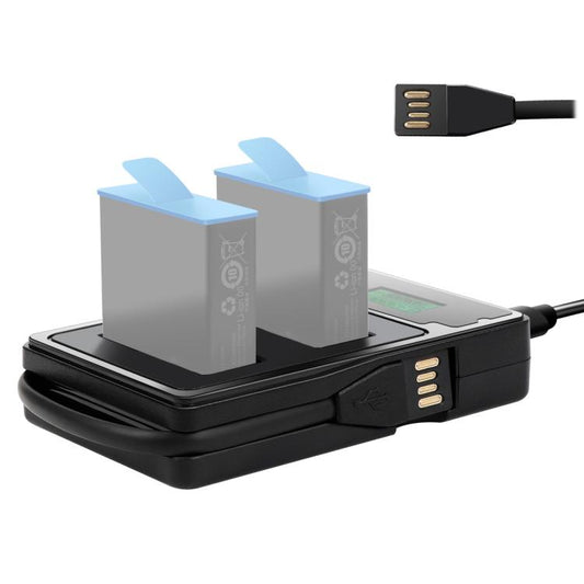 Chargeur double batterie à écran LCD avec affichage de la capacité de charge pour GoPro HERO9 Black / HERO10 Black, affichage de la capacité de charge