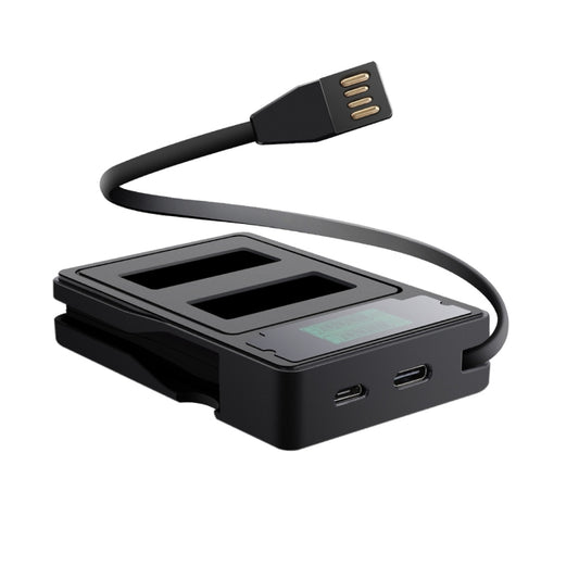 Chargeur double batterie à écran LCD avec affichage de la capacité de charge pour GoPro HERO9 Black / HERO10 Black, affichage de la capacité de charge