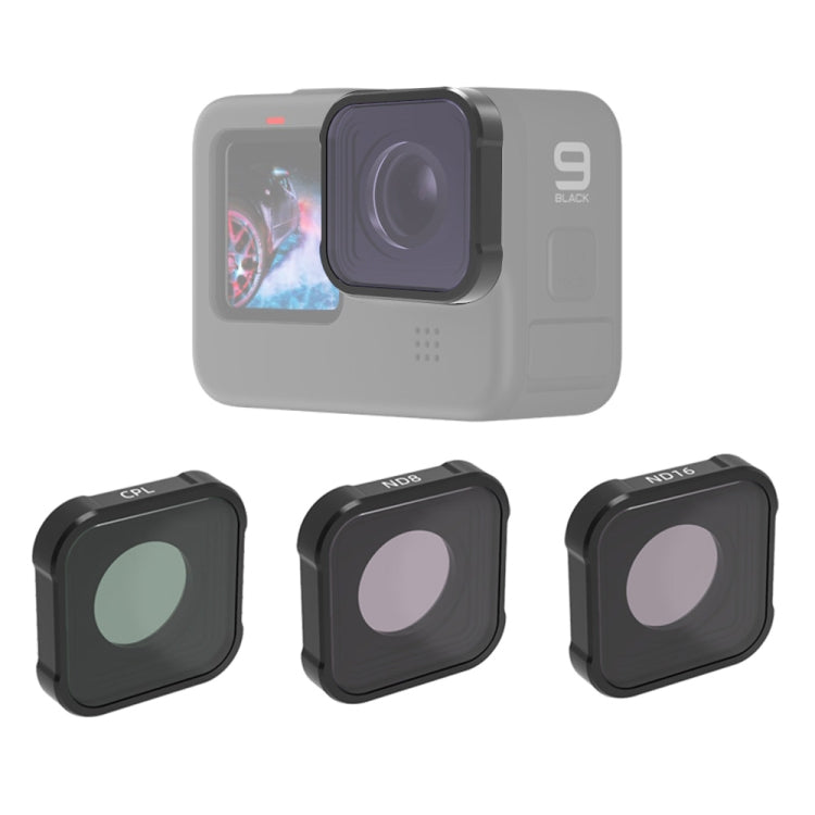 JSR KB Series CPL+ND8+ND16 Lens Filter for GoPro HERO13 Black /12 Black /11 Black /10 Black /9 Black, 3-in-1