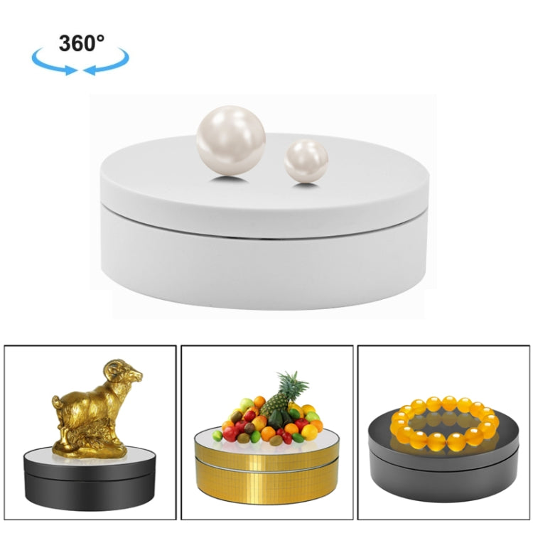 12cm 360 Degree Rotating Turntable Matte Electric Display Stand Video Shooting Props Turntable, Load: 3kg, 12cm Matte Black, 12cm Matte White