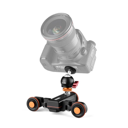 YELANGU L4X-BC Camera Wheel Dolly II Electric Track Slider 3-Wheel Video Pulley Rolling Dolly Car with Ballhead, Load: 3kg, L4X-BC
