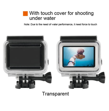 45m Waterproof Housing Protective Case + Touch Screen Back Cover for GoPro NEW HERO /HERO6 /5, with Buckle Basic Mount & Screw, No Need to Remove Lens, Touch Screen (Transparent), Touch Screen (Black)
