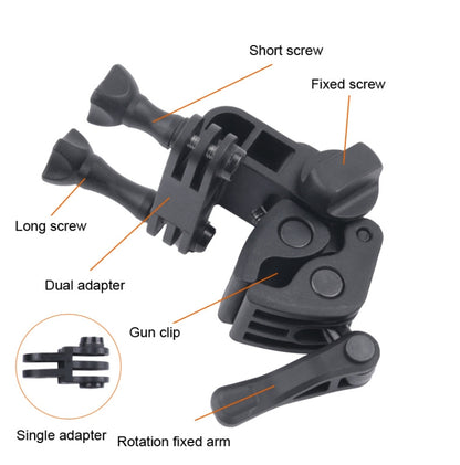 Clamp Mount Connecting Adapter Kit with Waterproof Back Cover for GoPro HERO6 /5, Clamp Mount