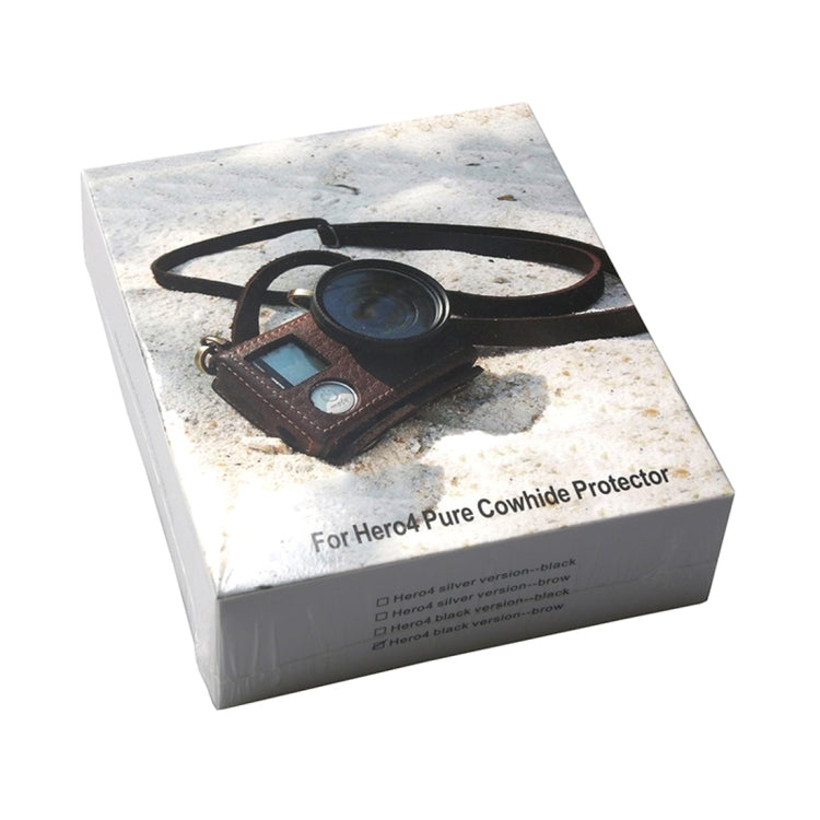 For GoPro HERO4 Litchi Texture Genuine Leather Protective Case with Sling, Litchi Texture (Brown), Litchi Texture (Black)