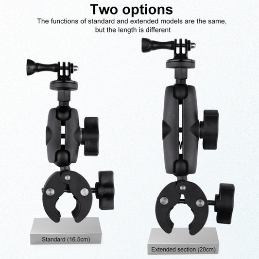 360 Rotation Adjustable Action Camera Bike Motorcycle Handlebar Holder with Phone Clamp, Standard Version with Phone Clamp