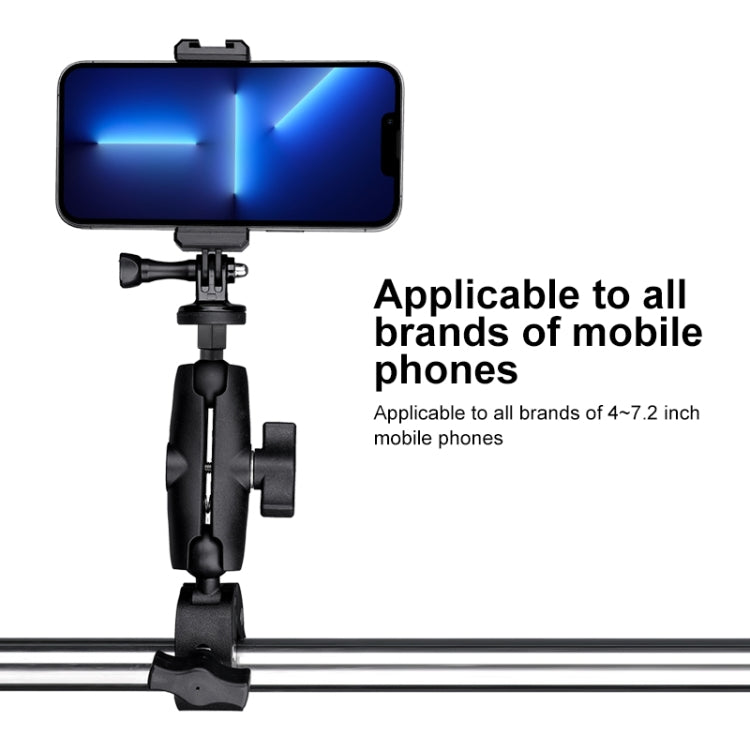 Extended Version 360 Rotation Adjustable Action Camera Bike Motorcycle Handlebar Holder, Extended Version