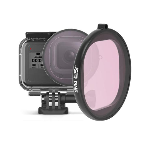 JSR Round Housing Diving Color Lens Filter for GoPro HERO8 Black, Pink Lens Filter, Purple Lens Filter, Red Lens Filter, Yellow Lens Filter