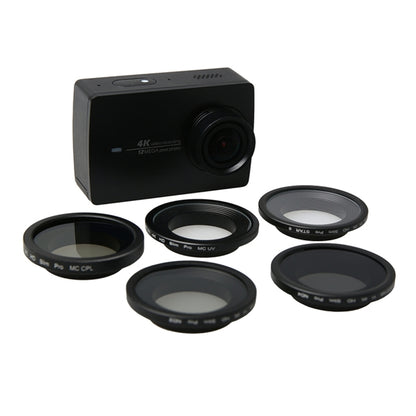 For Xiaomi Xiaoyi Yi II 4K Sport Action Camera Proffesional 34mm Lens Filter(CPL + UV + ND4+ ND2 + Star 6), 5 in 1
