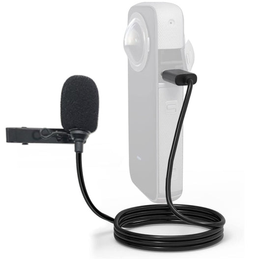 Micrófono de solapa con clip tipo C para grabación en Insta360 ONE X2
