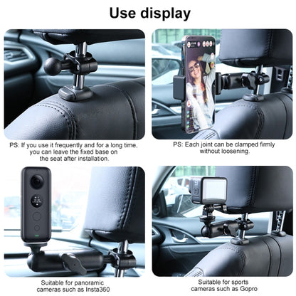25mm Ballhead Car Front Seat Handlebar Fixed Mount Holder with Tripod Adapter & Screw for GoPro, Insta360, DJI and Other Action Cameras, 25mm 22cm